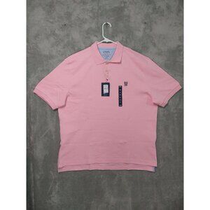 Chaps Shirt Mens XL Pink Polo Short Sleeve Natural Stretch Casual Preppy Cotton